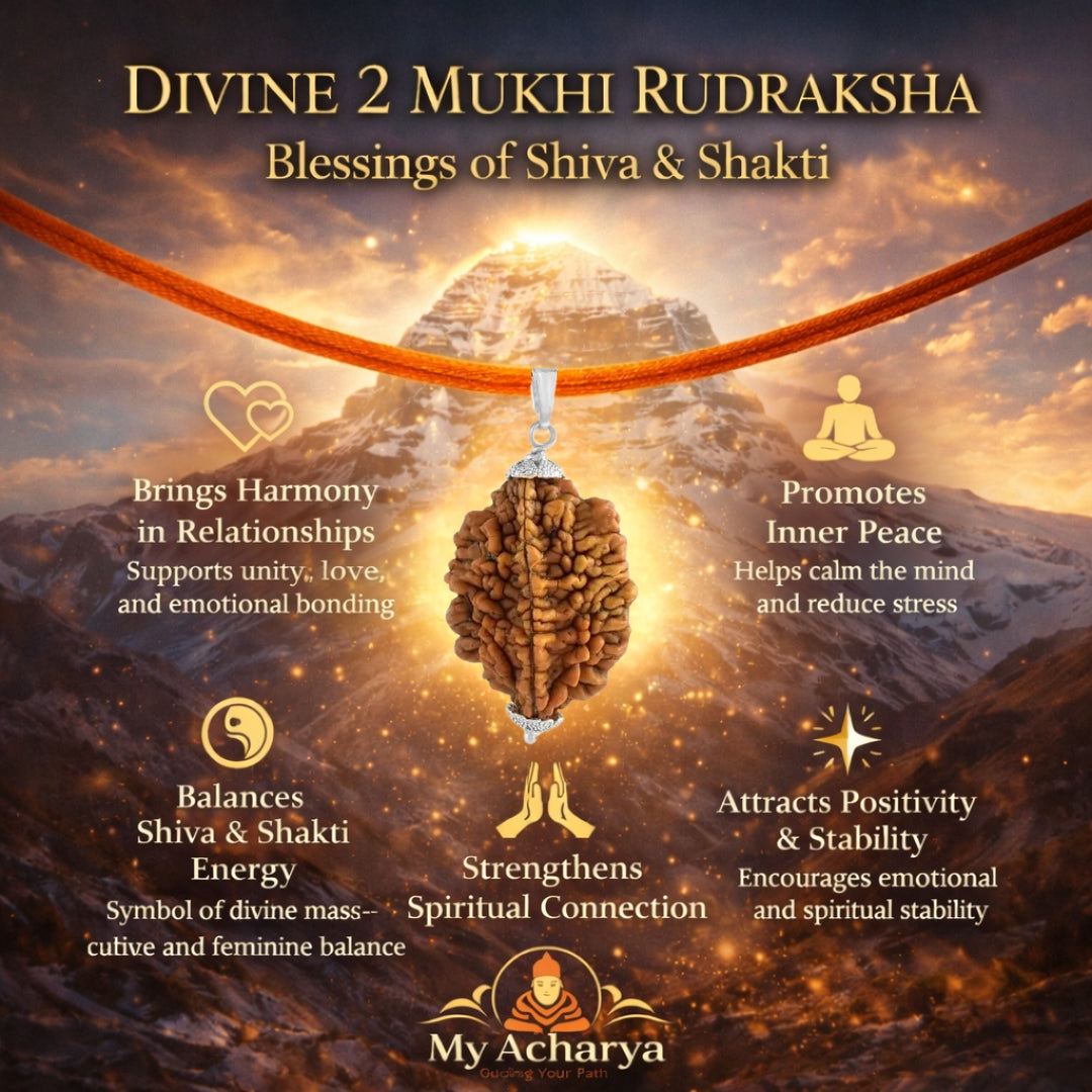2 Mukhi Rudraksha with silver cap (single)