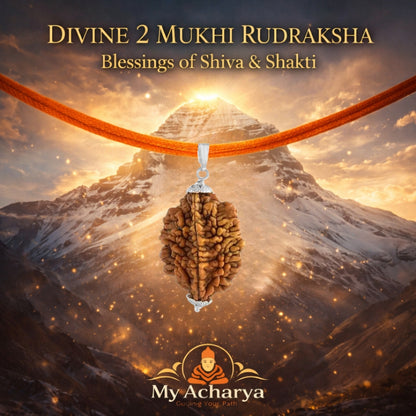 2 Mukhi Rudraksha with silver cap (single)