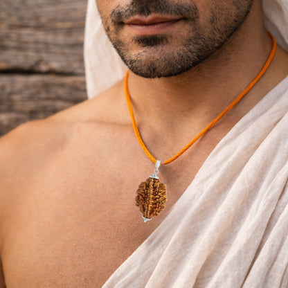 2 Mukhi Rudraksha with silver cap (single)