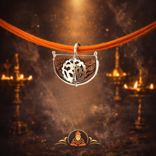 Chandramukhi Rudraksha with Silver Om