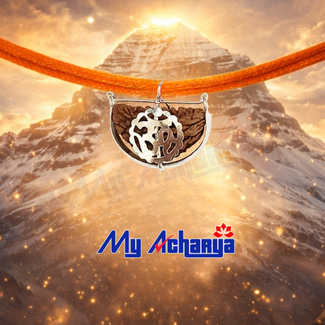 Chandramukhi Rudraksha with Silver Om